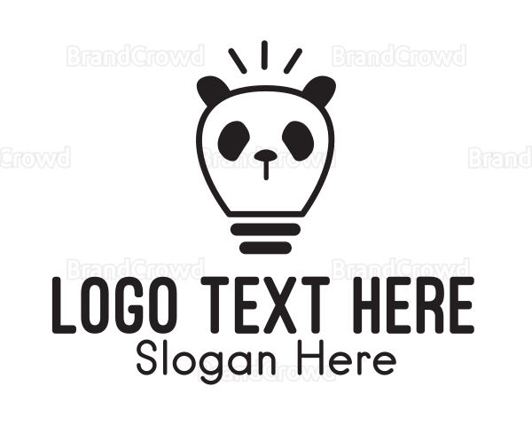 Panda Light Bulb Logo