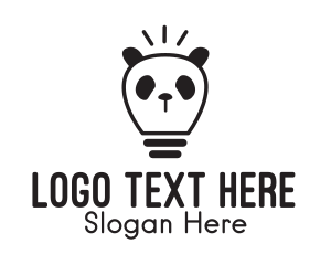 Head - Panda Light Bulb logo design