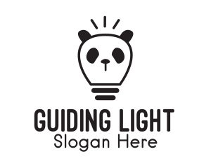 Panda Light Bulb logo design