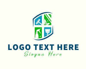Leaves - Housekeeper Cleaning Tools logo design