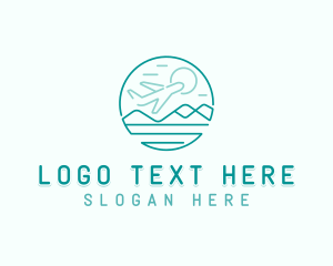 Delivery - Airplane Mountain Travel logo design