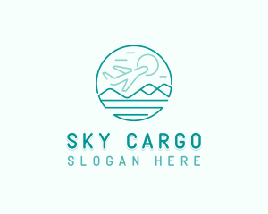 Airplane Mountain Travel logo design