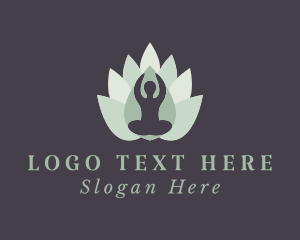 Massage - Yoga Lotus Petals logo design