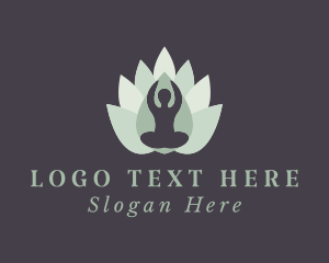 Mindfulness - Yoga Lotus Petals logo design