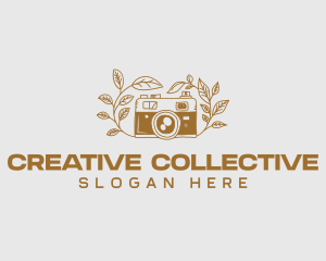 Camera Photography Plants logo design