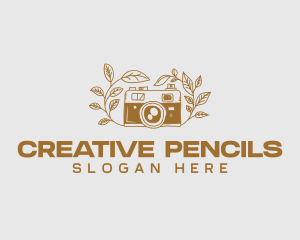 Camera Photography Plants logo design