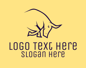 Ox - Violet Bull Horn logo design