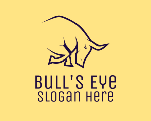 Violet Bull Horn logo design