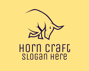 Horn - Violet Bull Horn logo design