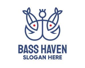 Bass - Fish Fishing Hook logo design