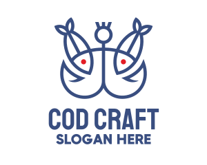 Cod - Fish Fishing Hook logo design