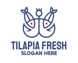 Tilapia - Fish Fishing Hook logo design