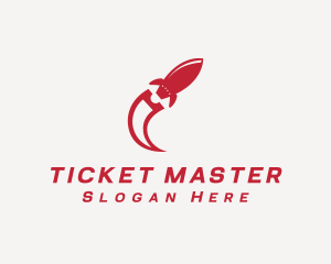 Ticket - Red Rocket Ticket logo design