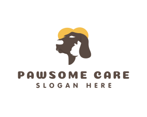 Dog Cat Pet Care logo design