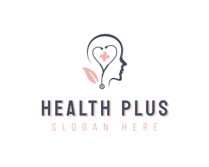 Stethoscope Heart Mental Health logo design