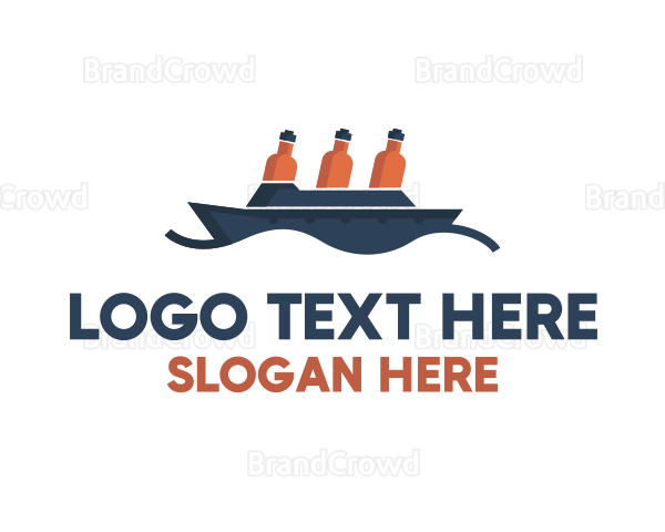 Bottle Ship Shipping Logo