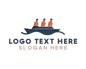 Canoe - Bottle Ship Shipping logo design