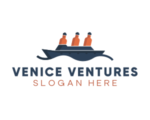 Venice - Bottle Ship Shipping logo design