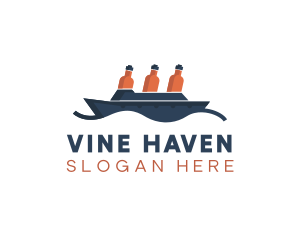 Bottle Ship Shipping logo design