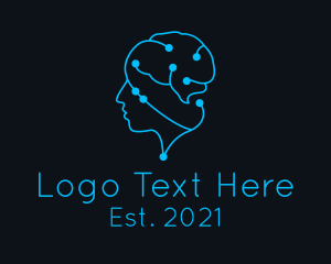 Cyberspace - Brain Circuit Mind logo design