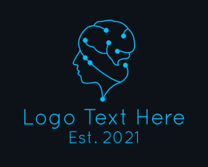 Smart - Brain Circuit Mind logo design