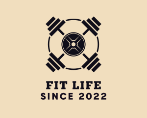 Barbell Gym Fitness logo design