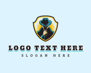 Mobster - Detective Hat Shield logo design