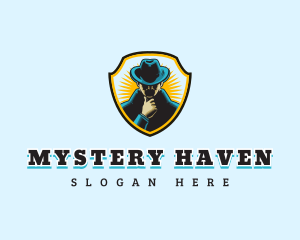 Detective Hat Shield logo design