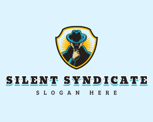 Mobster - Detective Hat Shield logo design