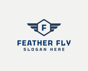 Hexagon Flight Wings Logistics logo design