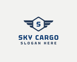 Hexagon Flight Wings Logistics logo design