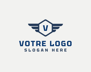 Express - Hexagon Flight Wings Logistics logo design