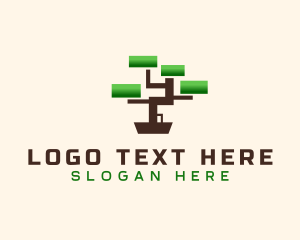 Forest - Square Bonsai Tree logo design