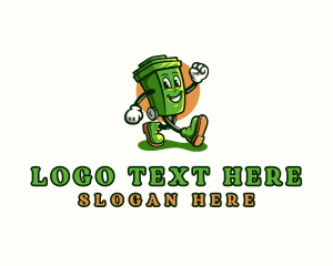 Recyclable - Garbage Trash Bin Cartoon logo design