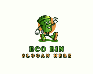 Bin - Garbage Trash Bin Cartoon logo design
