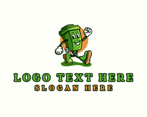 Trash - Garbage Trash Bin Cartoon logo design