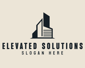 High Rise Building Realty logo design