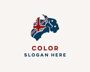 Patriotism - Kangaroo Australia Map logo design