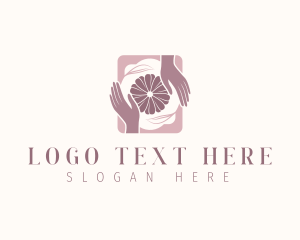 Massage - Eco Flower Hands logo design
