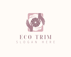 Eco Flower Hands logo design