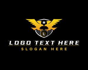 League - Eagle Wing Crest logo design