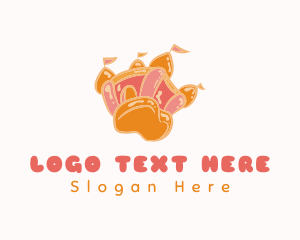 Indoor Playground - Orange Bounce House logo design