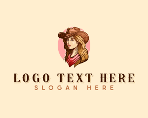Bandana - Western Cowgirl Rodeo logo design