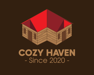 Isometric Cabin House logo design