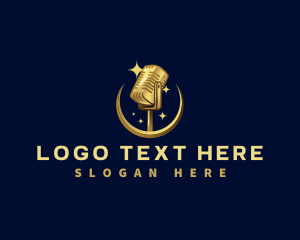 Vocalist - Premium Media Microphone logo design