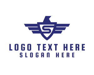 Wings - Eagle Shield Letter S logo design