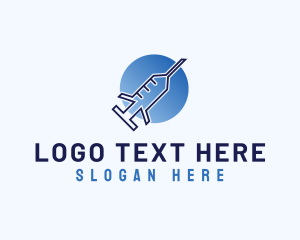 Health Clinic - Healthcare Vaccine Syringe logo design