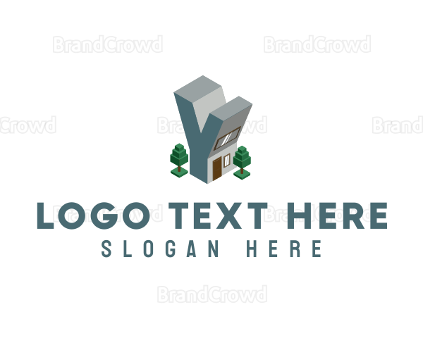 Modern Building Letter Y Logo