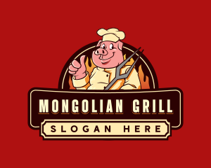 Barbeque Pig Grill logo design