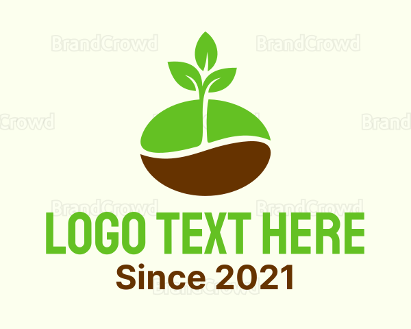 Plant Coffee Bean Logo